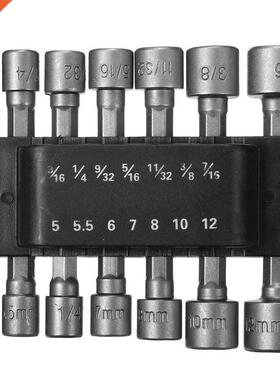 14pcs 1/4 Inch Hex Shank Power Nut Driver Drill Bit Set SAE