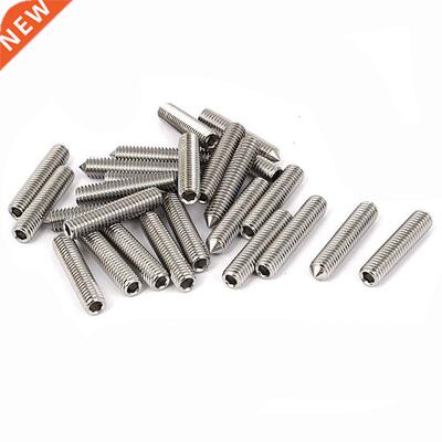 M6x0mm Cone Point Hex Socket Grub Screws 25pcs