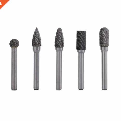 Polshng 5 Pcs Tungsten Steel Grndng Burr 6mm Shank 10mm