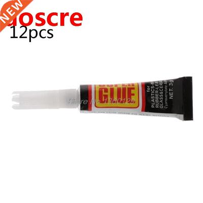 12Pcs Liquid Instnt Strong Super Glue 502 Wood Lether Rubb