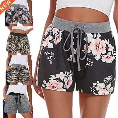 Summer Women Shorts High Waist Drawstring Wide Leg Short Wom