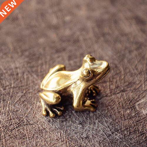 Retro Copper Small Cute Frog Figurines Miniature Desktop Orn