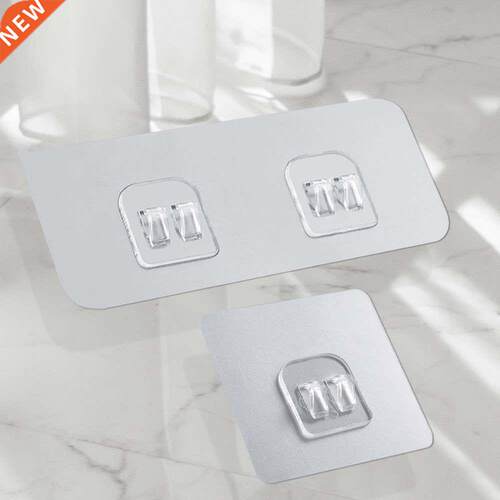 Seamless Adhesive Hooks Wall Mount Rack Strong Non-Marking P