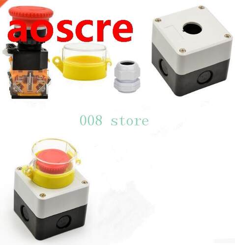 Emergency stop button, switch control box, emergency stop, e