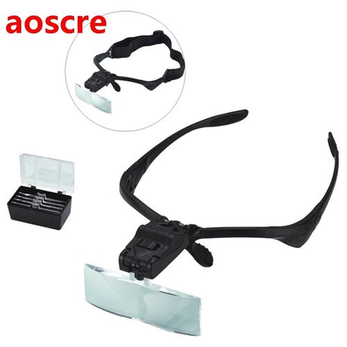 Headband Magnifying Glass Eye Repair Magnifier 2 LED Light 1