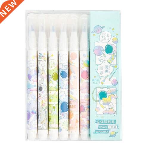 2 Colors Marker Pens Set Dual Tip Colored Artist Markers Pro