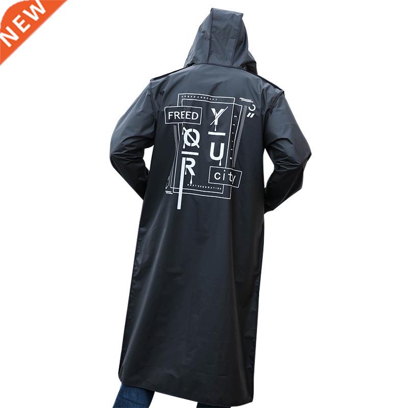 Fashion Long Adult Raincoat Men Women EVA Black Impermeable