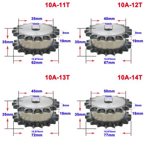 1Pcs 10A 11 Teeth To 23 Teeth Sprocket Wheel Double Row Chai