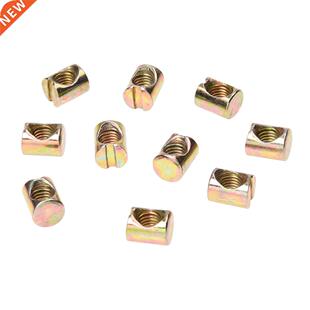 10 pcs M8 Barrel Bolts Cross Dowel Slotted Nut for Beds Crib