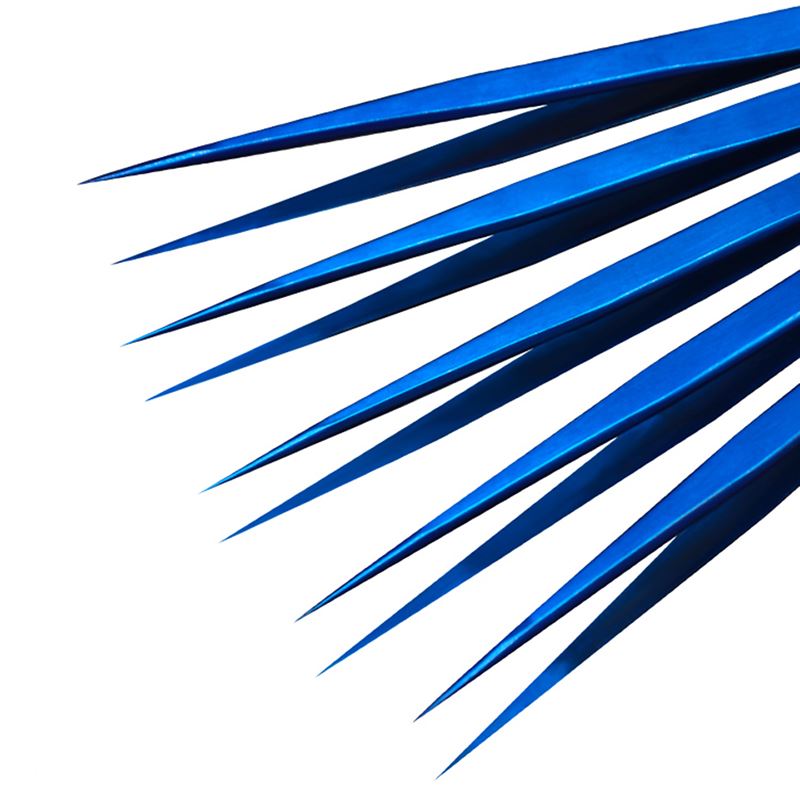 Blue Flying Line Ultra Thin Slim Sharp Tweezers Stainless St