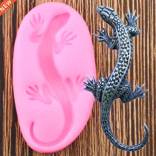 3D Lizard Gecko Silicone Mold Fondant Polymer Clay Resin Mol