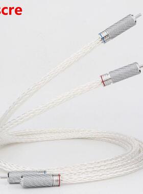 Preffair Pair Hi-End 8AG Silver Plated OCC 16 Strands Audio