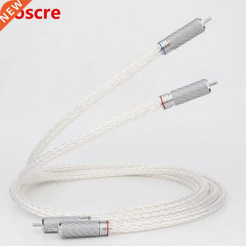 Preffair Pair Hi-End 8AG Silver Plated OCC 16 Strands Audio
