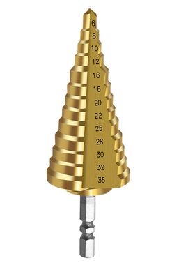 1PC 6-35mm Hex Shank Step Drill Bit Woodworking Tools HSS St