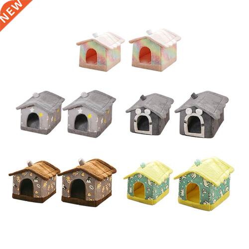 Foldable Dog House Kennel Bed Mat Pet House Soft Plush Warm