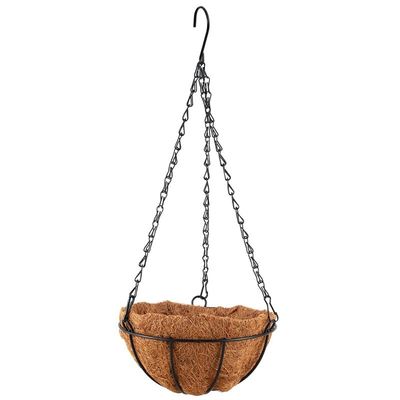 Black Growers Hanging Basket Planter with Chain Flower Plant