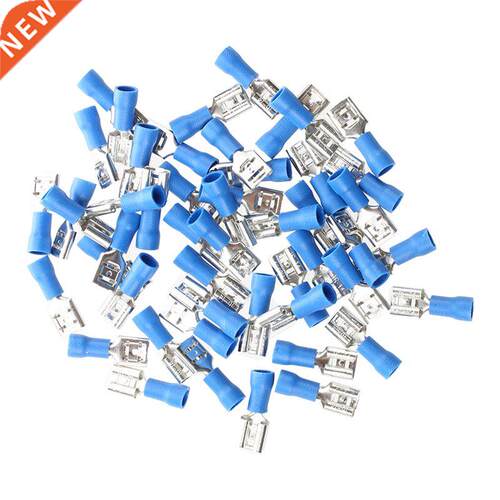 50 Pcs 2.5mm Dia Wire Hole Spade Crimp Terminals Connectors