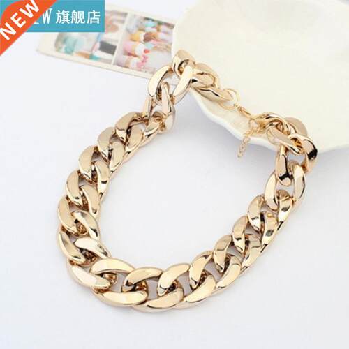 Plastic Punk Gold Dog Chain Collar Teddy French Bulldog Neck
