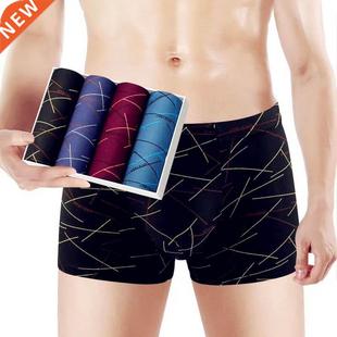 4PCS/Lot Cotton Boxer Underwear Men Homme Brand Mens Underpa