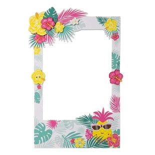 2 In 1 Luau Photo Booth Props Frame Party Supplies -