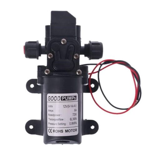 DC 12V 130PSI 6L/Min Water High Pressure Diaphragm Self Prim