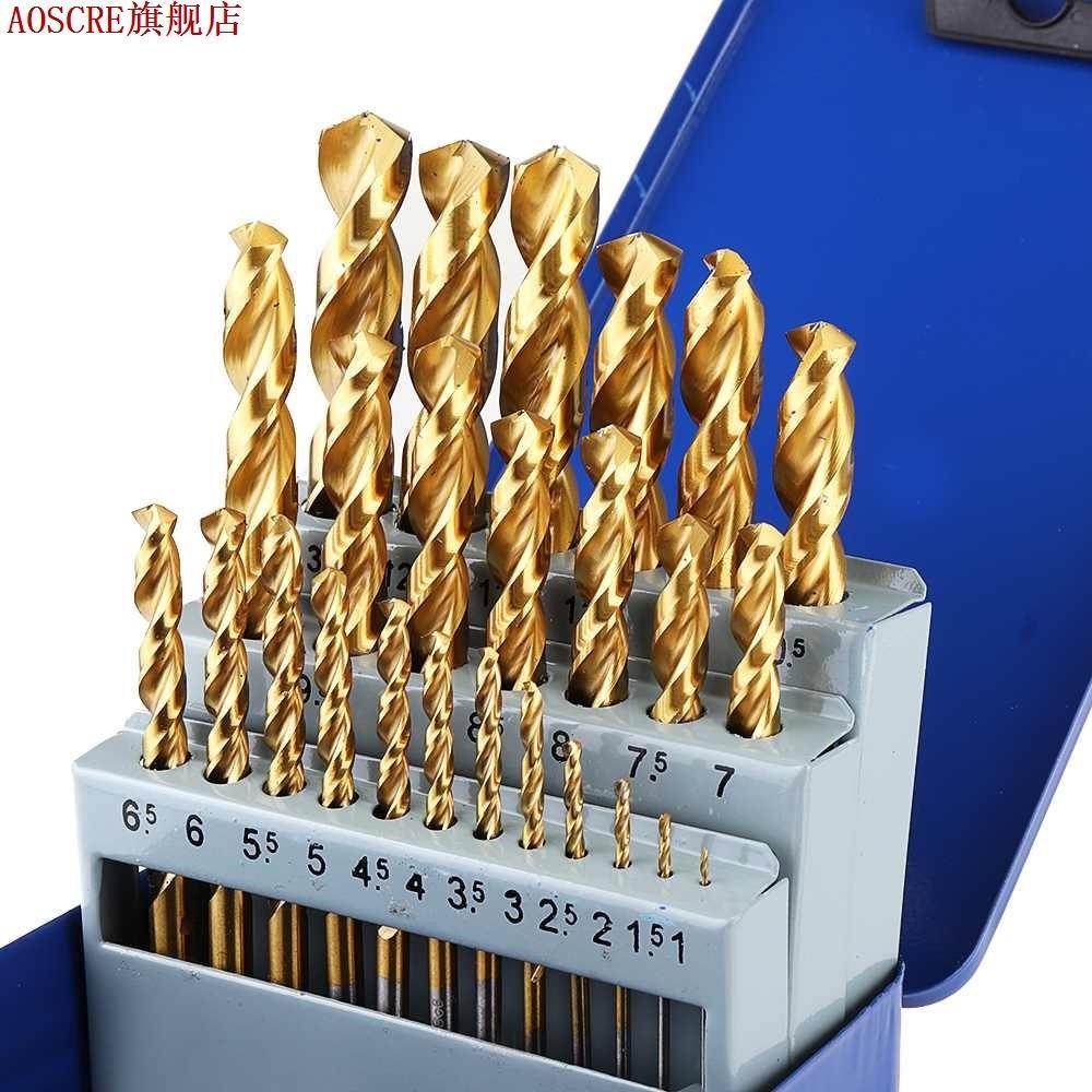 25Pcs Titanium Coated M42 Twist Drill Bit High Cobalt HSS Dr