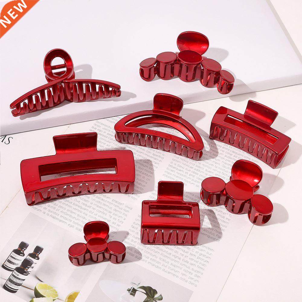 high quality red series geometric acetate hair claws large s