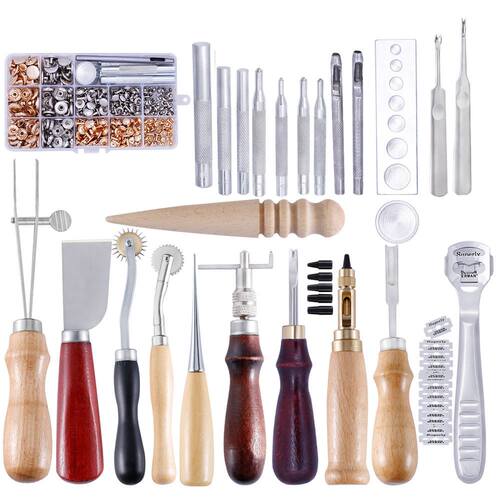 Leather Craft Tools Set Home Handmand Sewing Stitching Punch