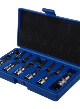 13 Pcs Tamper Proof Torx Star Bit Socket Set 1/4 3/8 and 1/2