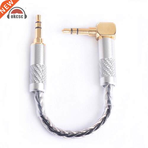 OKCSC 8 Cores OFC Audio Cable .5mm Elbow Male to .5mm Str