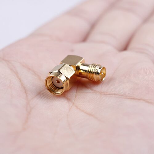 90 Degrees RP SMA Brass Adapter RP.SMA Male Jack To RP SMA F