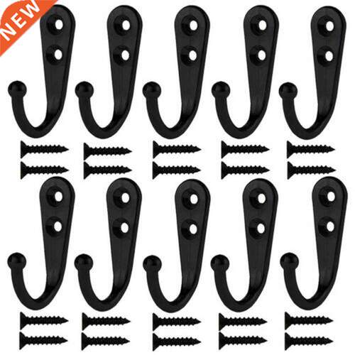 10pcs Wall Mounted Hook Coat Hat Hol Key Hanger With 20 P