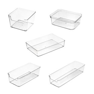 Clear Plastic Drawer Organizer Desktop Storage Box for Cosme