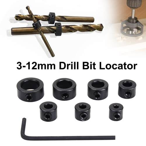 8pcs 3-12mm Drill Bit Locator Woodworking Drill Limiter Dept