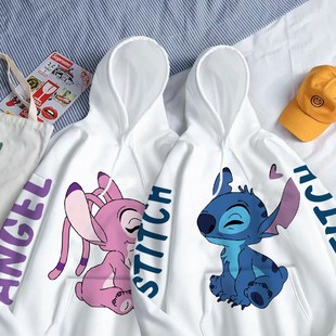 Disney Hoodie Fashion Stitch Angel Monster Letter Cartoon Sw