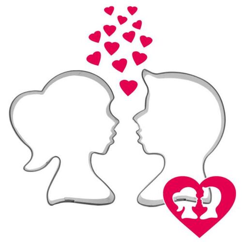 2PCS 3D Lovers Shape Cookie Cutter Cake Decorating Tools Bak