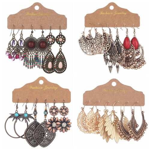 Ethnic Style Vintage Dangle Earrings Set For Women 2021 Bohe