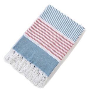 Cotton Large Turkish Pestemal Bath Towel with Tassels Trave