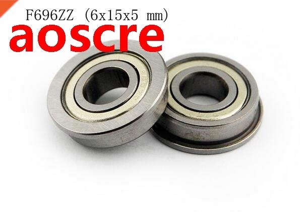 (10 PCS) F696ZZ (6x15x5 mm) Metal Shielded (Flanged) Ball Be