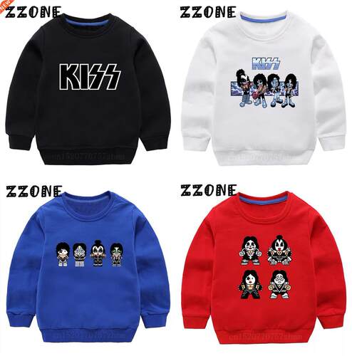 Kids Sweatshirts Stormtrooper Fans Kiss Rock Band Print Fash