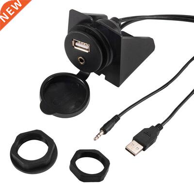 3.5mm USB 2.0 UX Socket Extension Led Pnel Cble Cr Dsh