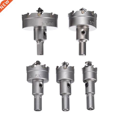 5Pcs 20/25/30/40/50mm Carbide Tip TCT Core Drill Bit HSS Hol