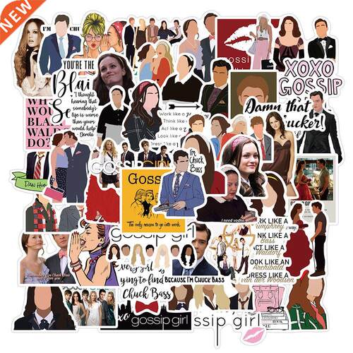 50PCS Gossip Girl Stickers Vinyl Character Outline Graffiti