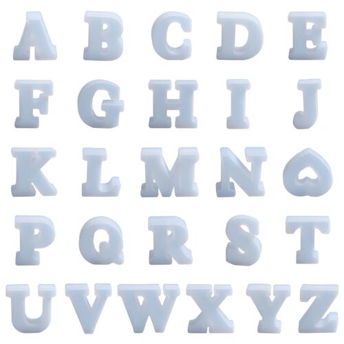 English Alphabet Crystal Epoxy Resin Mold Letter Decorations