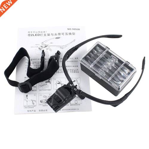 Headband Magnifying Glass Eye Repair Magnifier 2 LED Light 1