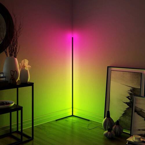 RGB Remote Control LED Corner Floor Lamp Colorful Atmosphere