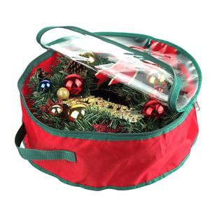 Transparent Christmas Wreath Storage Bag with Handle Cover