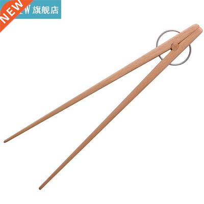 1pc Wooden Food Tongs Long Handle Non-Slip Bread Ton