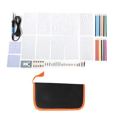 56pcs Wood Burning Pen Kit Adjustable Temperature Soldering
