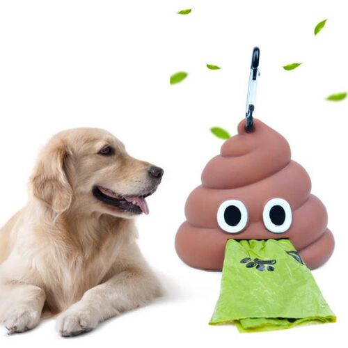 Stool-shaped pet garbage bag dispenser, portable soft silico